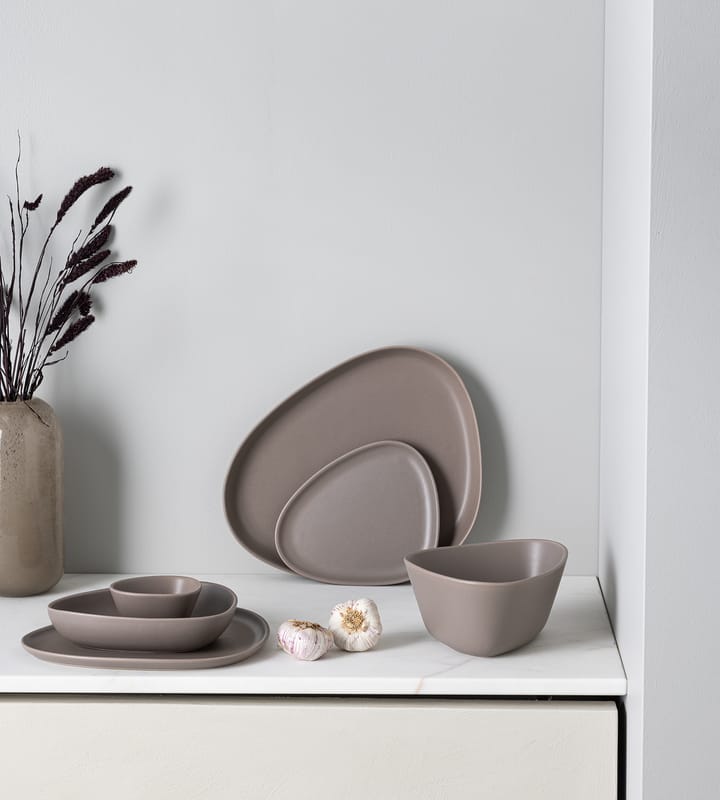 Curve μεγάλος δίσκος ψευδοπορσελάνης 30x35 cm, Θερμό Γκρι LIND DNA