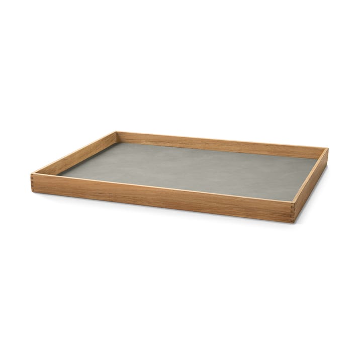 Δίσκος Even teak square L - Nupo light grey - LIND DNA