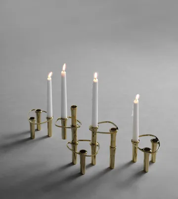 Lind Curve combinable κηροπήγια 24K επίχρυσα - Διπλό - LIND DNA
