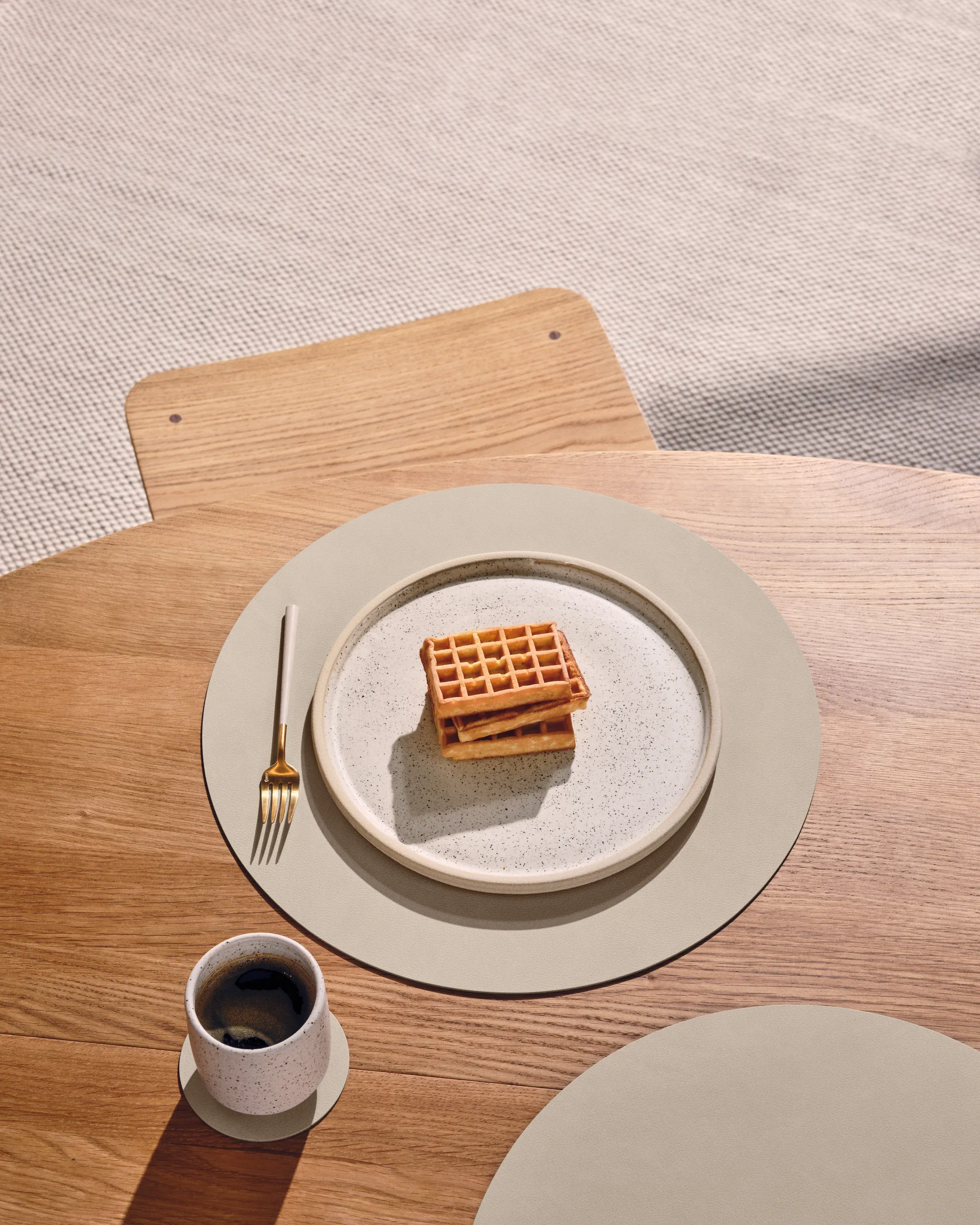 Nupo σουβέρ circle διπλής όψης 1 τεμάχιο, Linen-Flint Grey LIND DNA