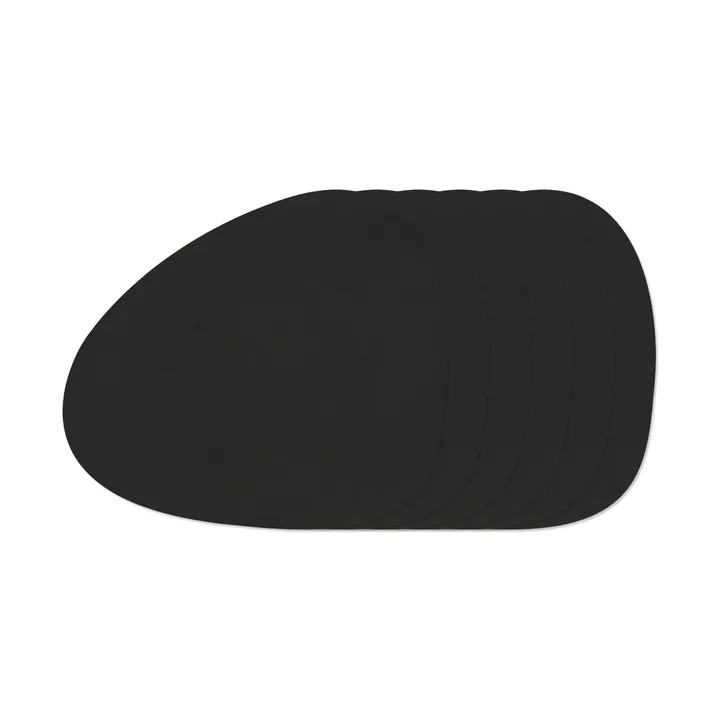 Nupo Curve σετ σουπλά τραπεζιού - Black Ink, σετ 6 τεμαχίων - LIND DNA