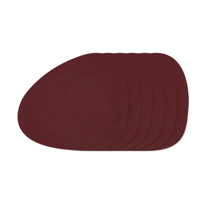 Nupo Curve σετ σουπλά τραπεζιού - Burgundy, συσκευασία 6 τεμαχίων - LIND DNA