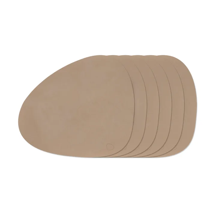 Nupo Curve σετ σουπλά τραπεζιού - Clay Brown, 6-pack - LIND DNA