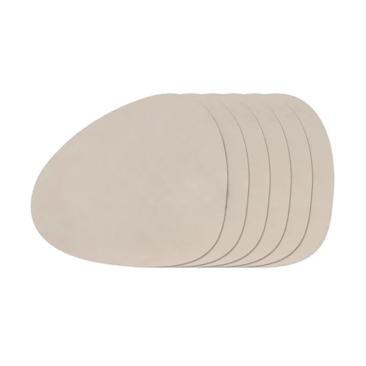 Nupo Curve σετ σουπλά τραπεζιού - Oyster White, συσκευασία 6 τεμαχίων - LIND DNA