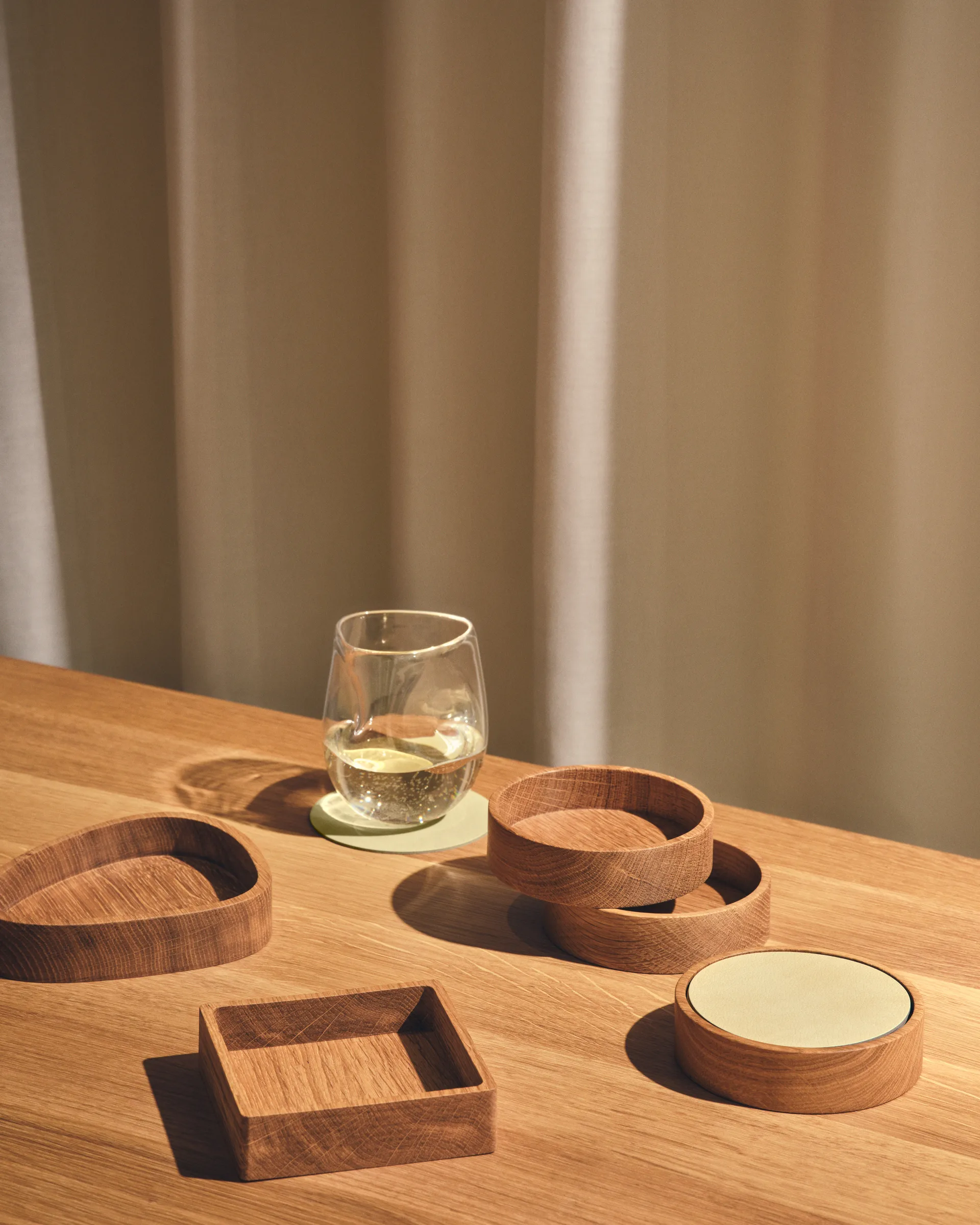 Wood Box αποθήκευση για σουβέρ, Nature-oak, square, S LIND DNA