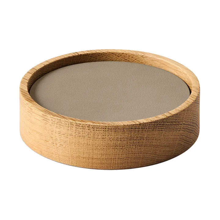 Wood Box σουβέρ set - Nature-oak, circle, S, Nupo clay brown, 9 delar - LIND DNA