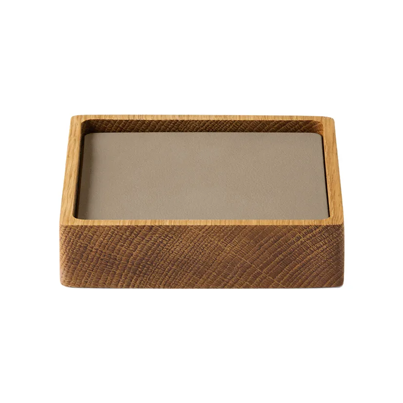 Wood Box σουβέρ set, Nature-oak, square, S, Nupo clay brown, 9 delar LIND DNA