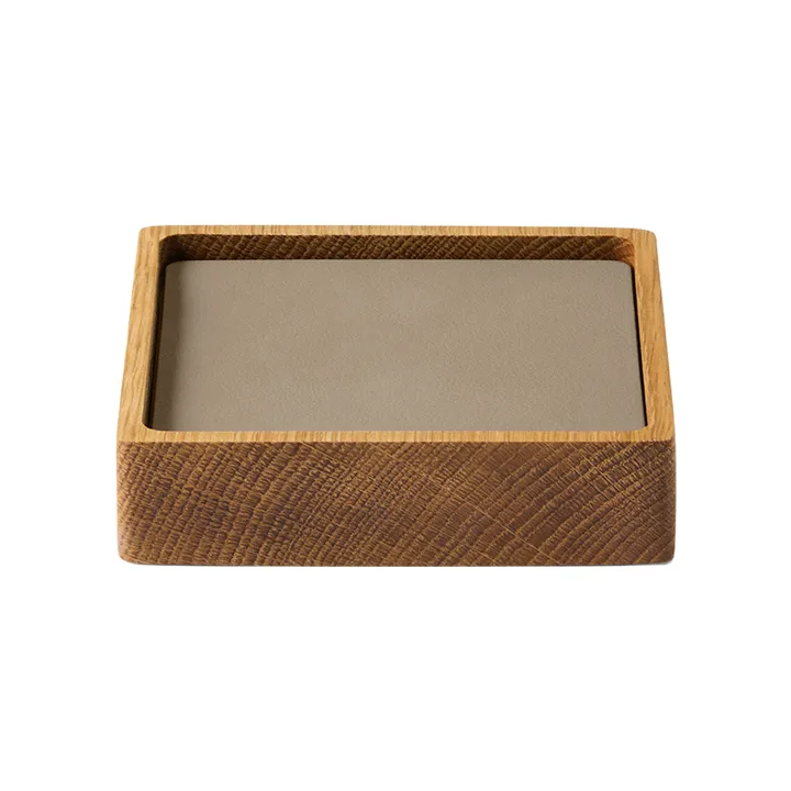 Wood Box σουβέρ set - Nature-oak, square, S, Nupo clay brown, 9 delar - LIND DNA