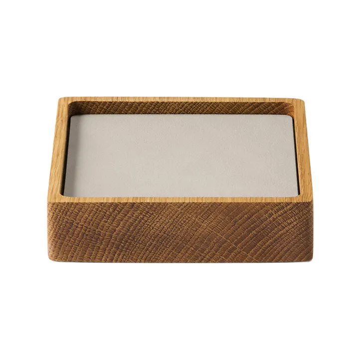 Wood Box σουβέρ set - Nature-oak, square, S, Nupo oyster white, 9 delar - LIND DNA