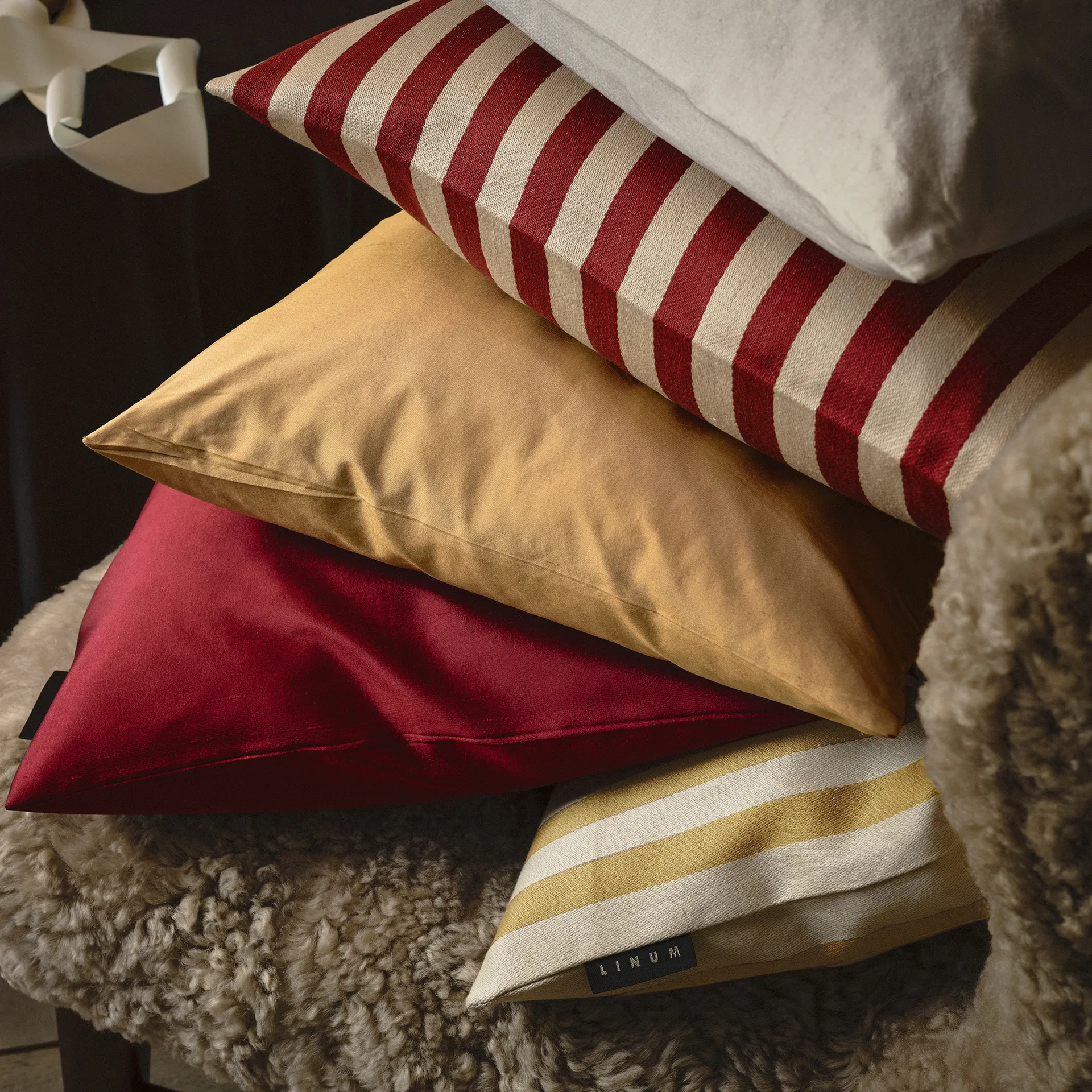 Μαξιλαροθήκη Amalfi 35x50 cm, Πορτοκαλί Σκούρο Linum