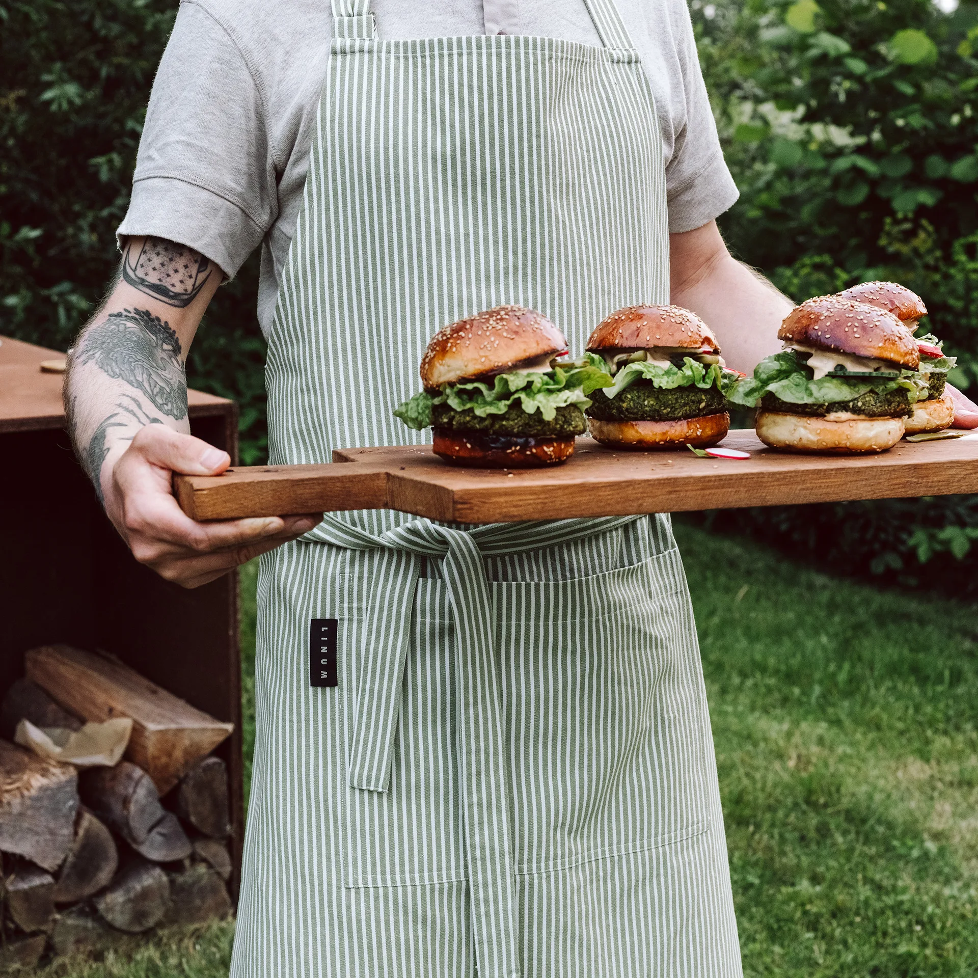 Ποδιά Emma, Μοσχοπράσινο Linum