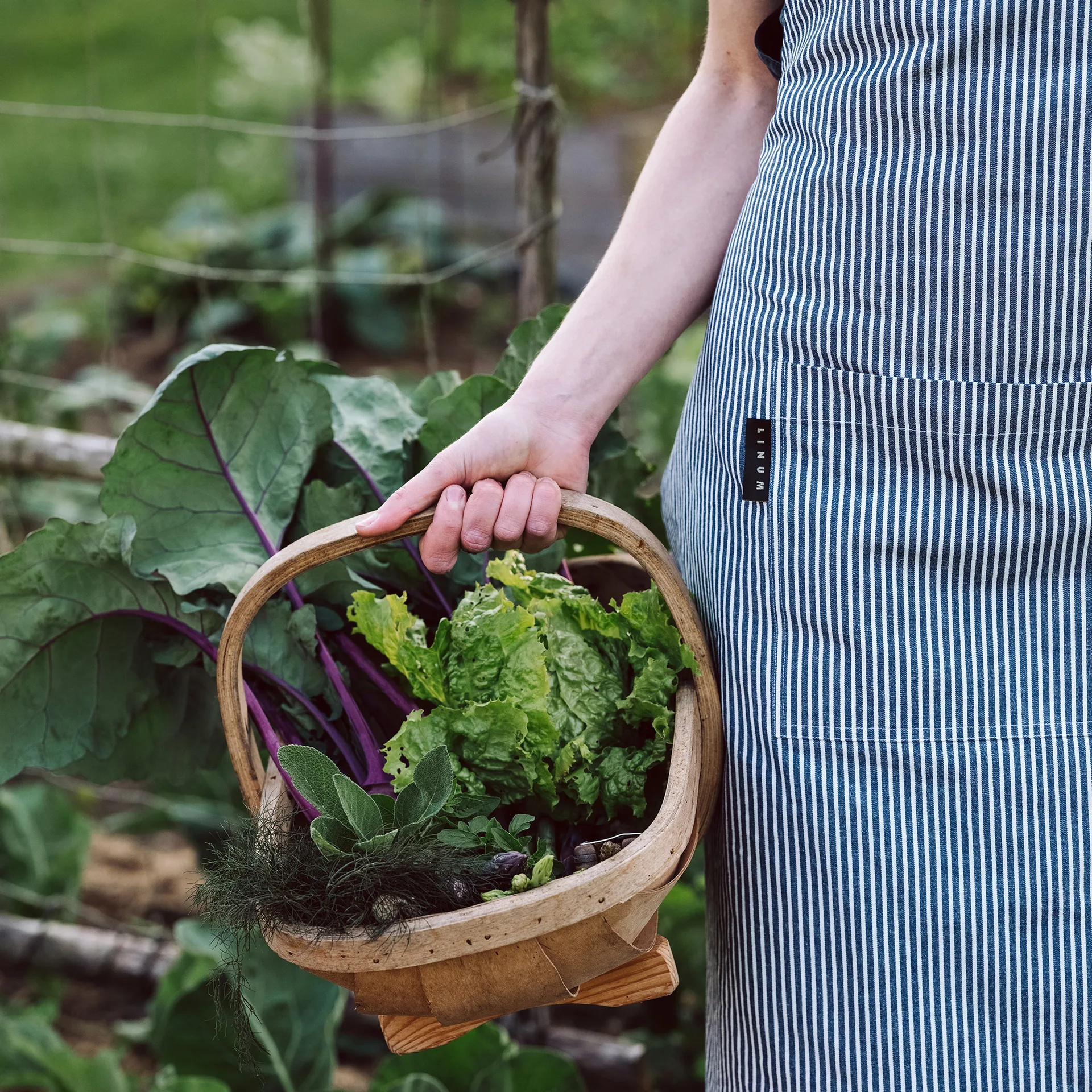 Ποδιά Emma, Μπλε Ινδικό Linum