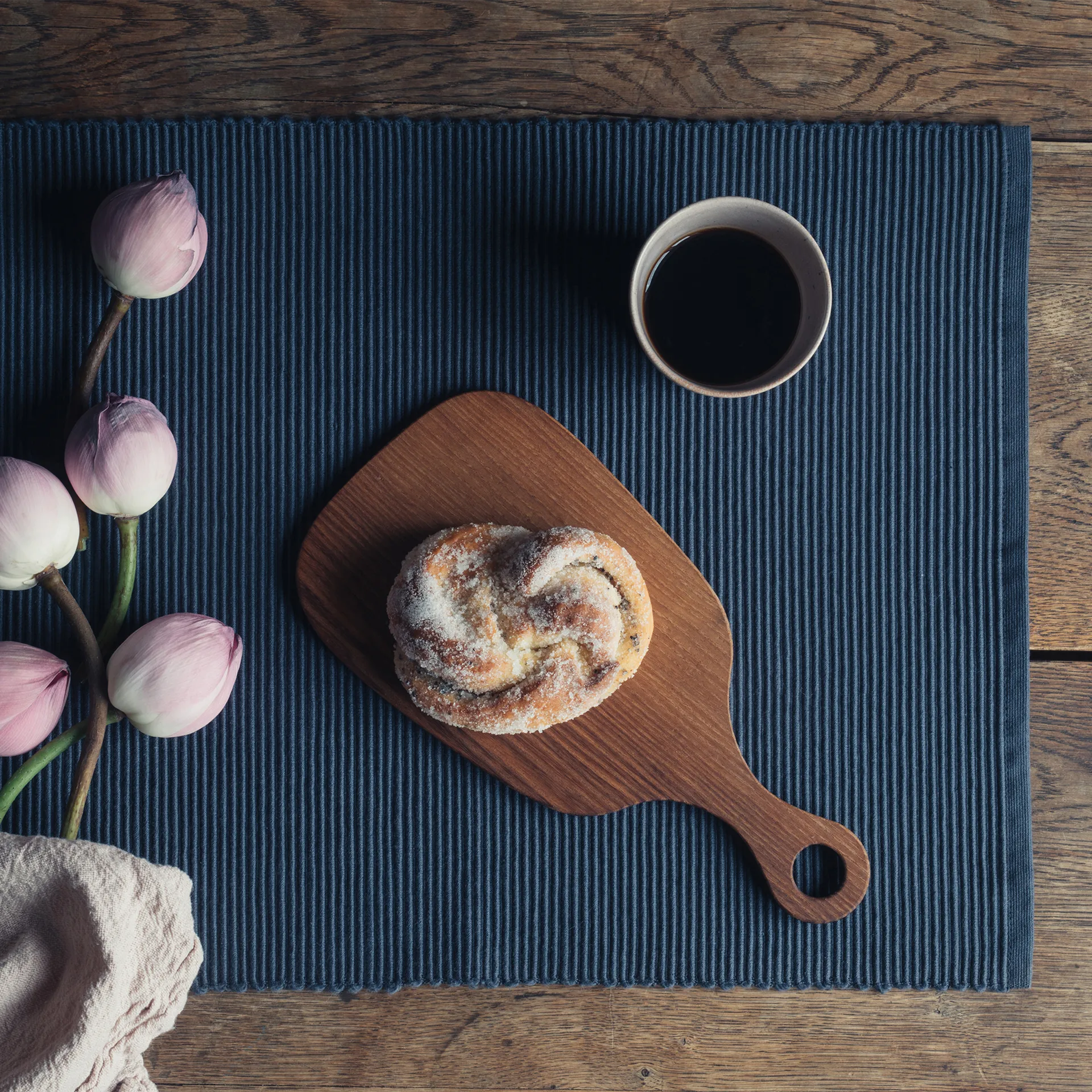 Δρομέας τραπεζιού Uni 45x150 cm, Indigo blue Linum