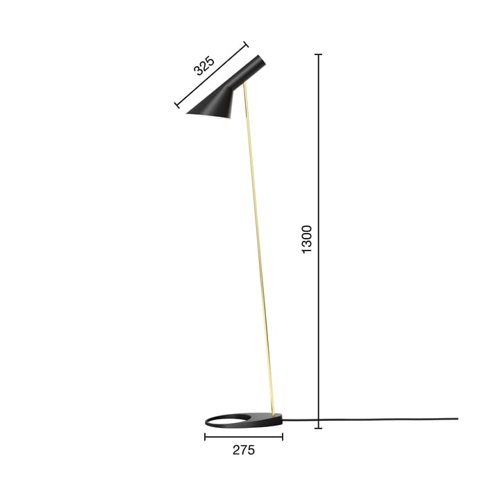 AJ φψτιστικό δαπέδου, Brass-black Louis Poulsen