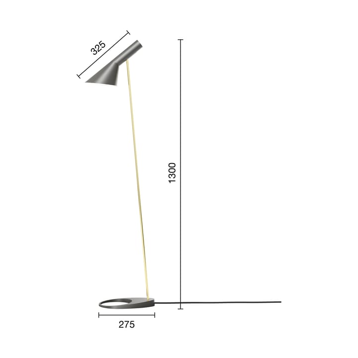 AJ φψτιστικό δαπέδου, Brass-warm grey Louis Poulsen