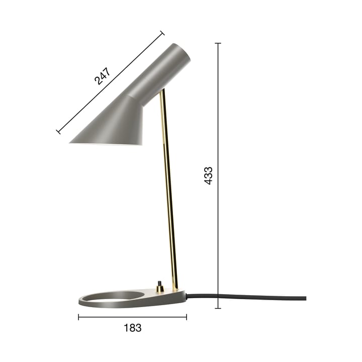 AJ MINI επιτραπέζιο φωτιστικό, Brass-warm grey Louis Poulsen