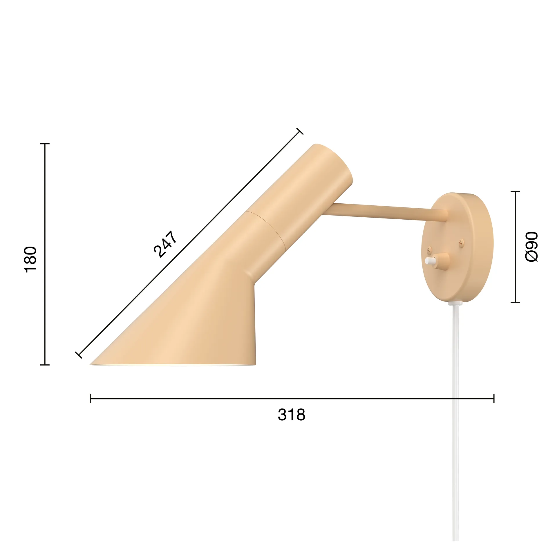 AJ φωτιστικό τοίχου, Warm sand Louis Poulsen