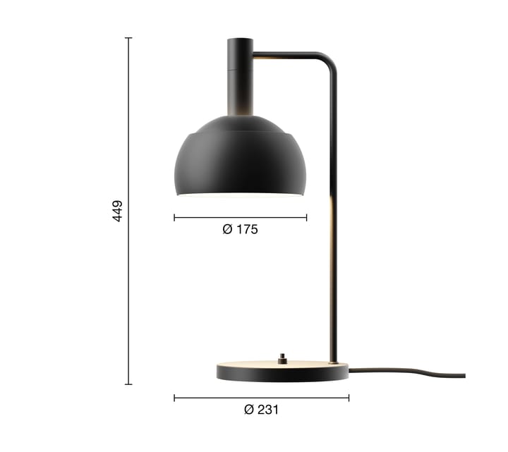 FJ Elements επιτραπέζιο φωτιστικό Ø17,5 cm, Black Louis Poulsen