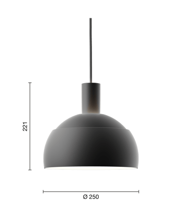 FJ Elements κρεμαστό φωτιστικό Ø25 cm - Black - Louis Poulsen