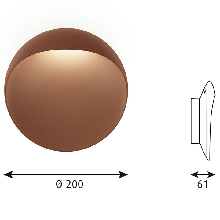 Flindt φωτιστικό τοίχου Ø20 cm, Corten Louis Poulsen