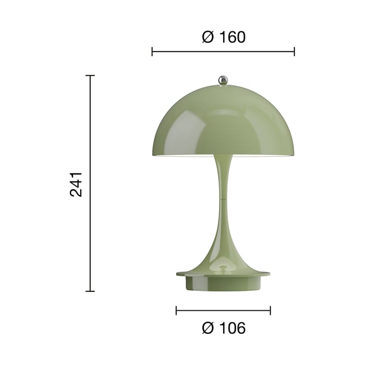 Panthella 160 portable επιτραπέζιο φωτιστικό, Green Louis Poulsen