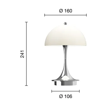 Panthella 160 Portable v3 επιτραπέζιο φωτιστικό - Chrome opal beige - Louis Poulsen