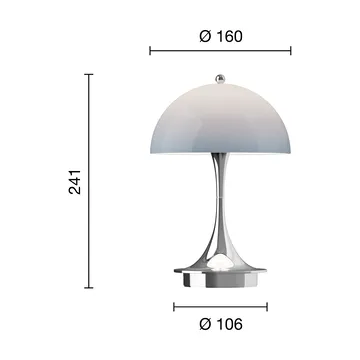 Panthella 160 Portable v3 επιτραπέζιο φωτιστικό - Chrome opal bluegrey - Louis Poulsen