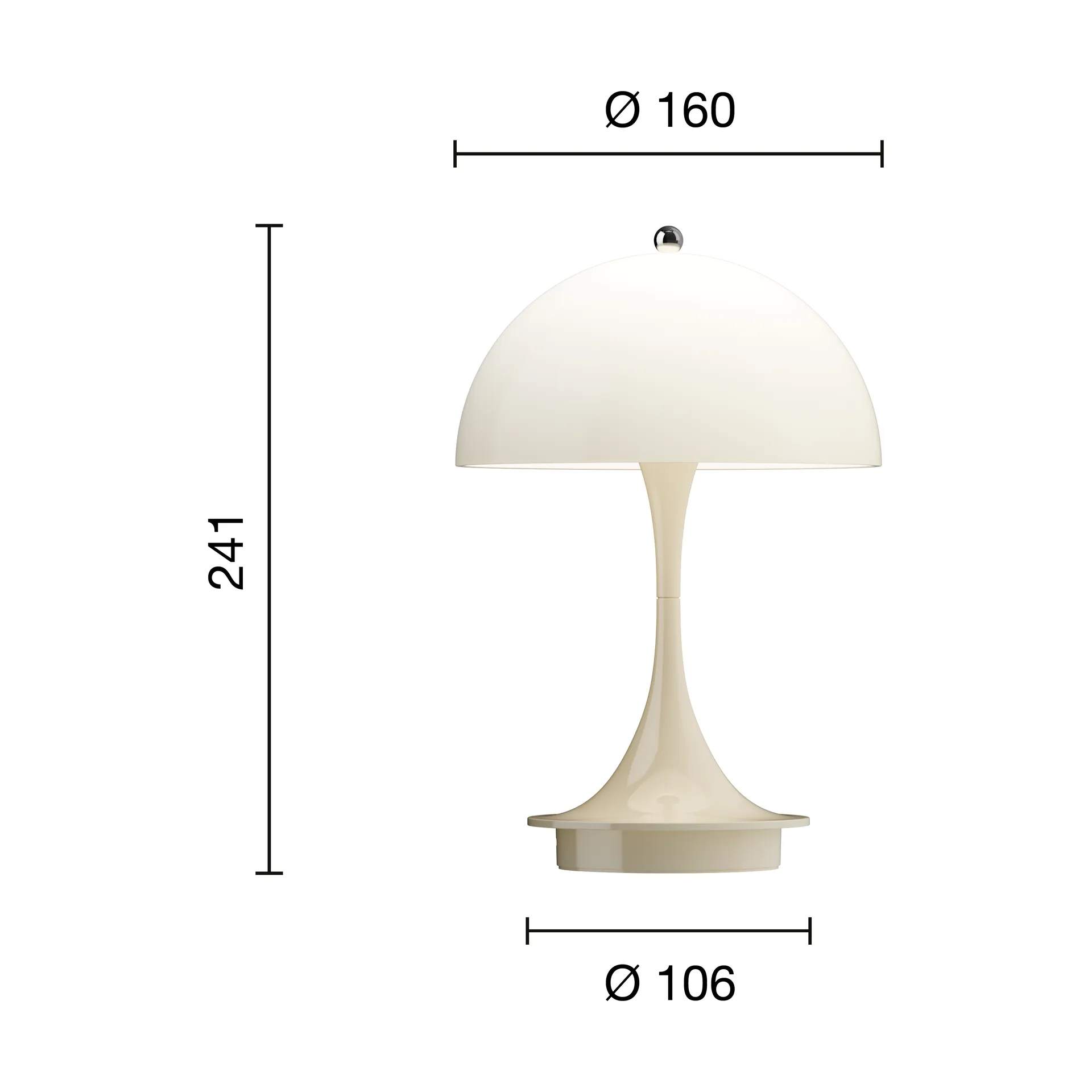 Panthella 160 Portable v3 επιτραπέζιο φωτιστικό, Opal beige Louis Poulsen