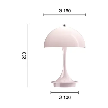 Panthella 160 Portable v3 επιτραπέζιο φωτιστικό - Opal pale rose - Louis Poulsen
