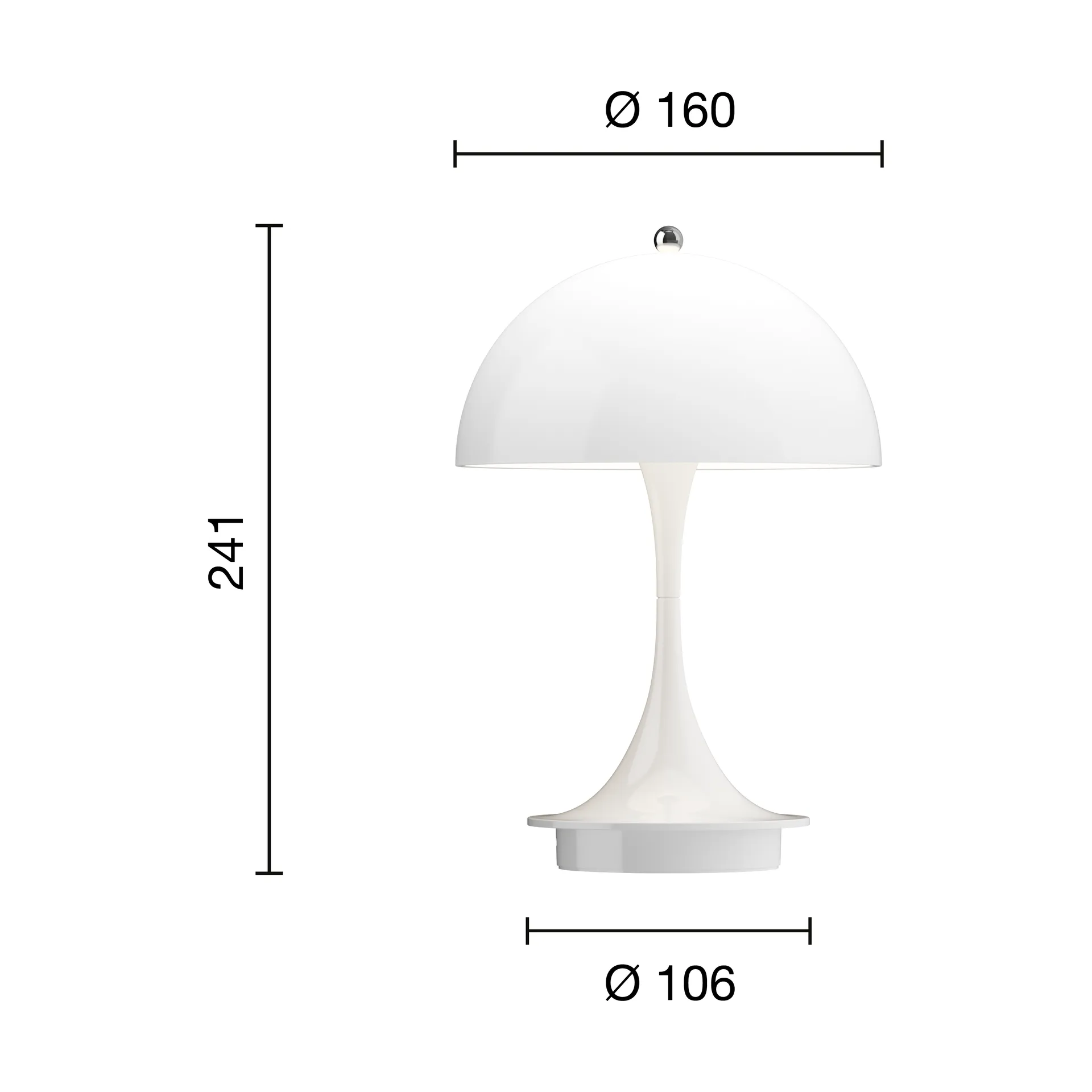 Panthella 160 Portable v3 επιτραπέζιο φωτιστικό, Opal white Louis Poulsen