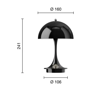 Panthella 160 Portable v3 επιτραπέζιο φωτιστικό - Opaque black - Louis Poulsen