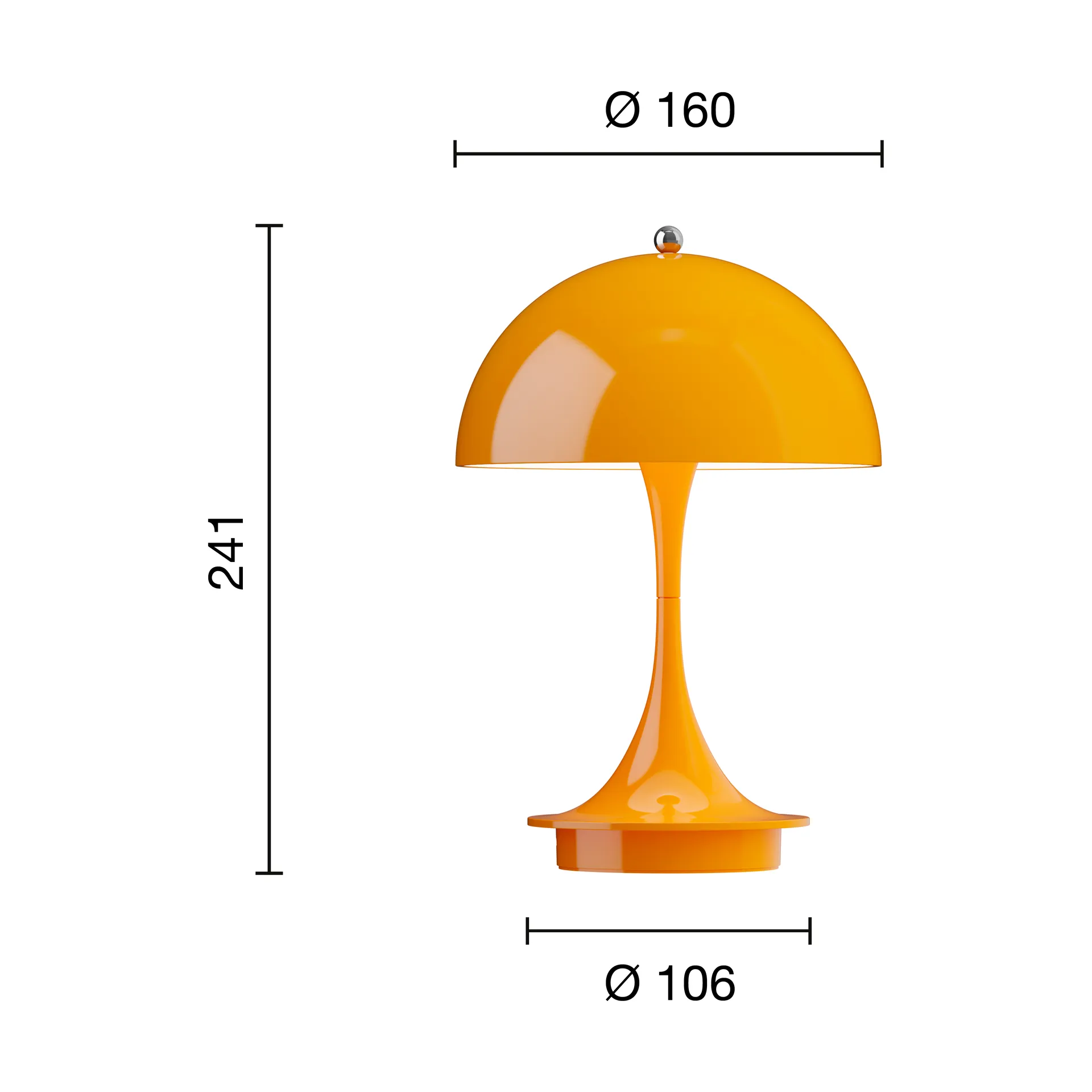 Panthella 160 Portable v3 επιτραπέζιο φωτιστικό, Opaque orange Louis Poulsen