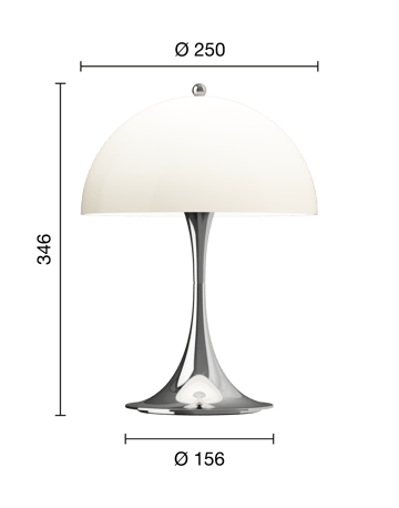 Panthella 250 φορητό επιτραπέζιο φωτιστικό - Chrome opal beige - Louis Poulsen
