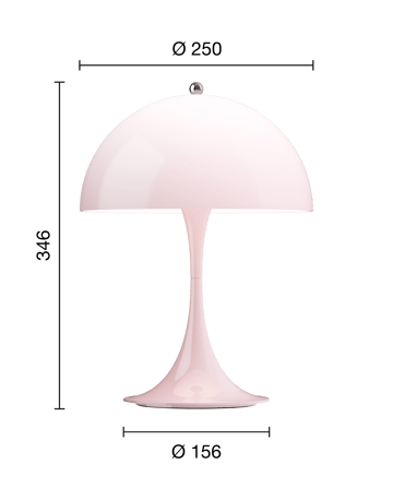 Panthella 250 φορητό επιτραπέζιο φωτιστικό - Opal pale rose - Louis Poulsen
