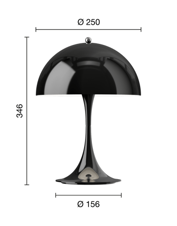 Panthella 250 φορητό επιτραπέζιο φωτιστικό - Opaque black - Louis Poulsen