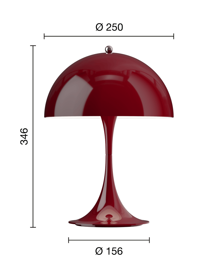 Panthella 250 φορητό επιτραπέζιο φωτιστικό, Opaque burgundy Louis Poulsen