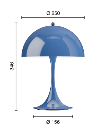 Panthella 250 φορητό επιτραπέζιο φωτιστικό - Opaque indigo blue - Louis Poulsen