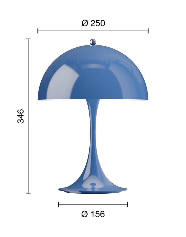 Panthella 250 φορητό επιτραπέζιο φωτιστικό, Opaque indigo blue Louis Poulsen