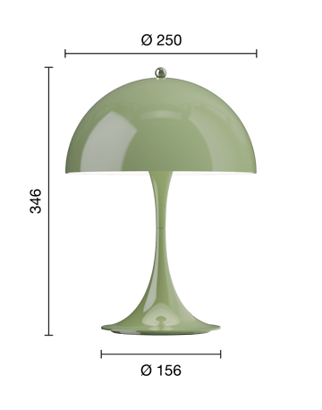 Panthella 250 φορητό επιτραπέζιο φωτιστικό - Opaque moss green - Louis Poulsen