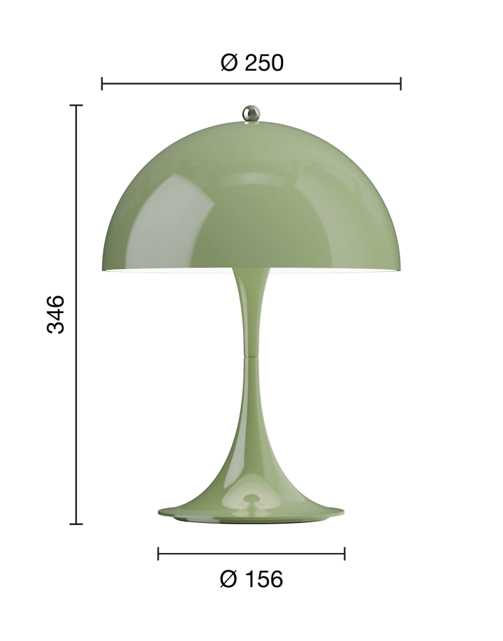 Panthella 250 φορητό επιτραπέζιο φωτιστικό, Opaque moss green Louis Poulsen