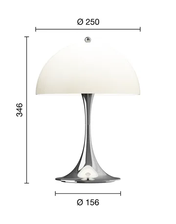 Panthella 250 φορητό επιτραπέζιο φωτιστικό V3 - Chrome opal beige - Louis Poulsen