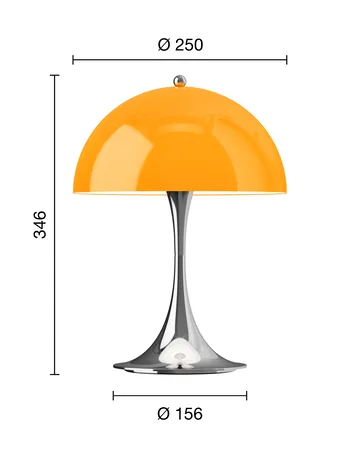 Panthella 250 φορητό επιτραπέζιο φωτιστικό V3 - Original Opal Orange - Louis Poulsen