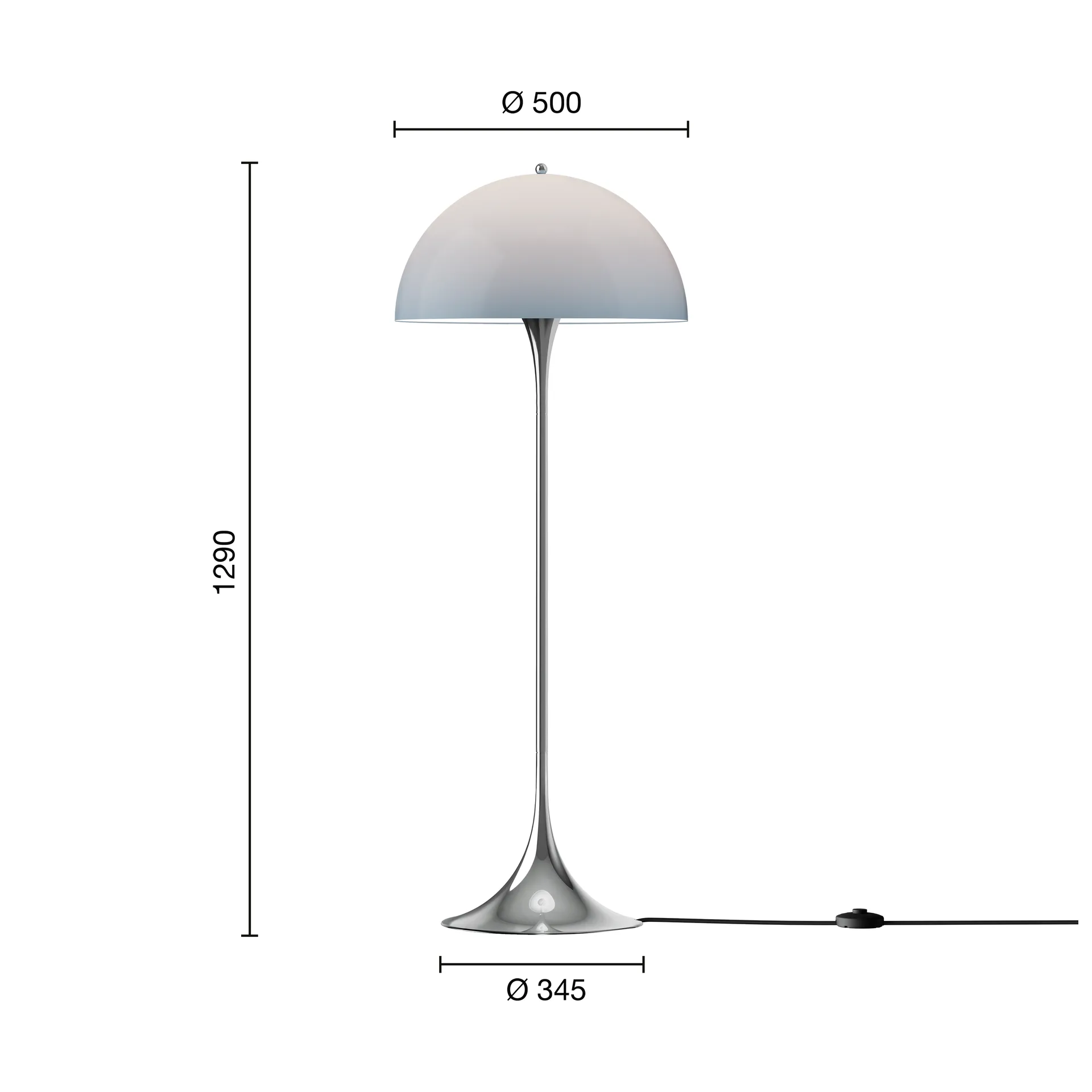Panthella 500 επιδαπέδια λάμπα, Original opal blue grey Louis Poulsen
