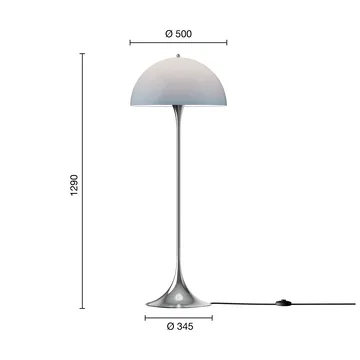 Panthella 500 επιδαπέδια λάμπα - Original opal blue grey - Louis Poulsen