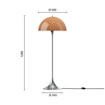 Panthella 500 επιδαπέδια λάμπα - Original opal brown - Louis Poulsen