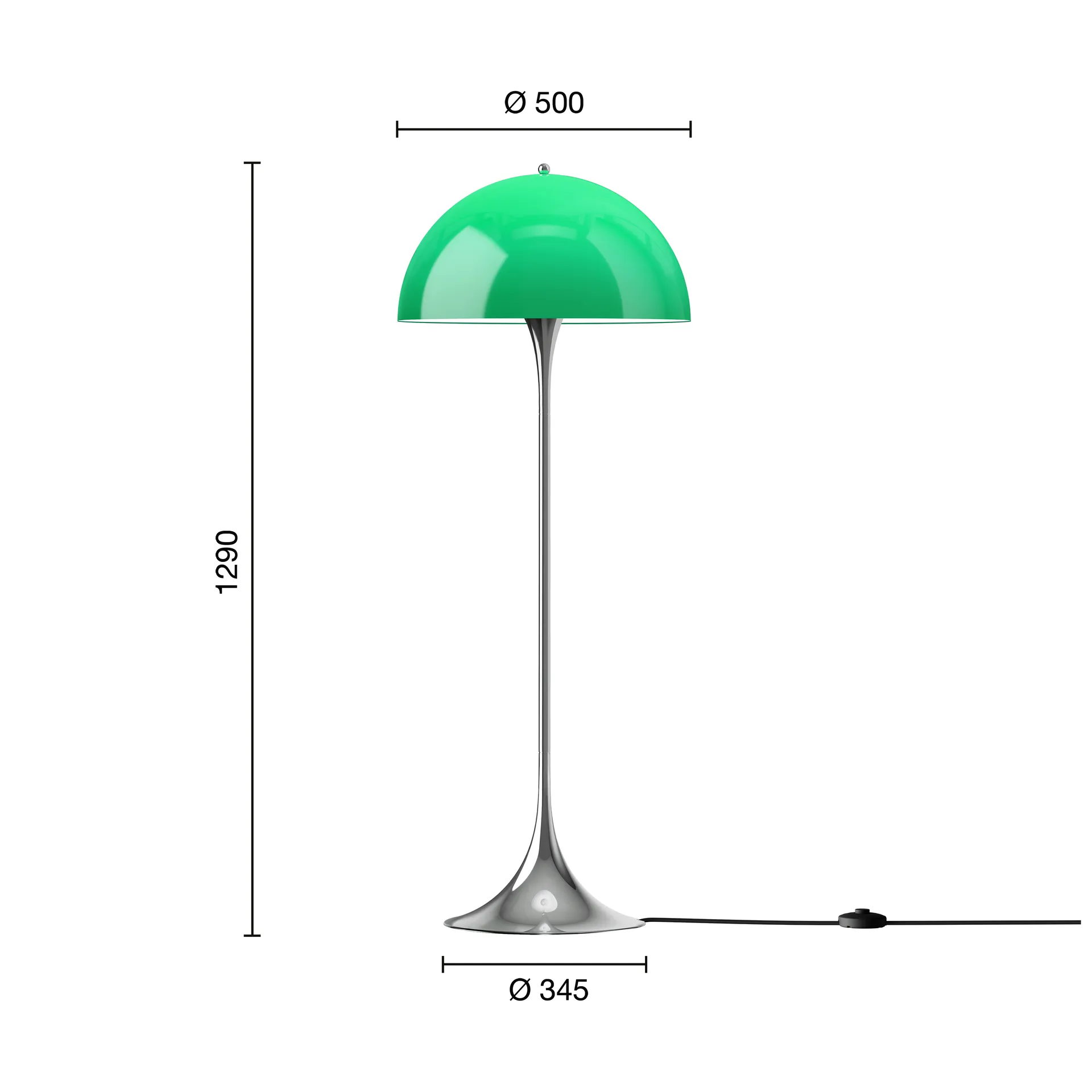 Panthella 500 επιδαπέδια λάμπα, Original opal green Louis Poulsen