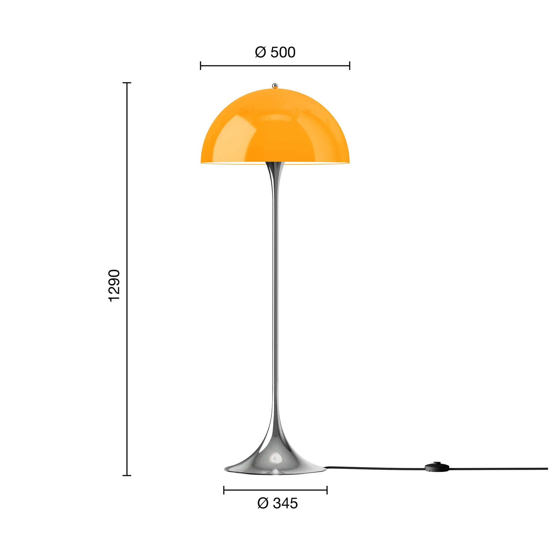 Panthella 500 επιδαπέδια λάμπα, Original opal orange Louis Poulsen