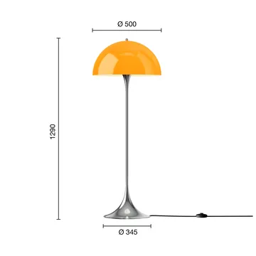 Panthella 500 επιδαπέδια λάμπα - Original opal orange - Louis Poulsen