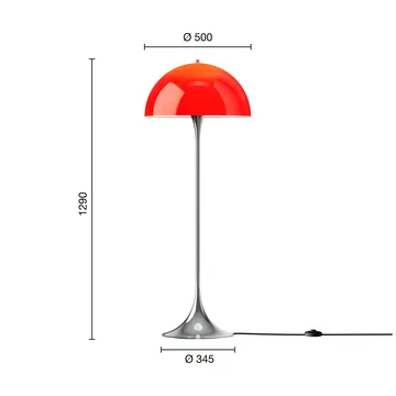 Panthella 500 επιδαπέδια λάμπα - Original opal red - Louis Poulsen