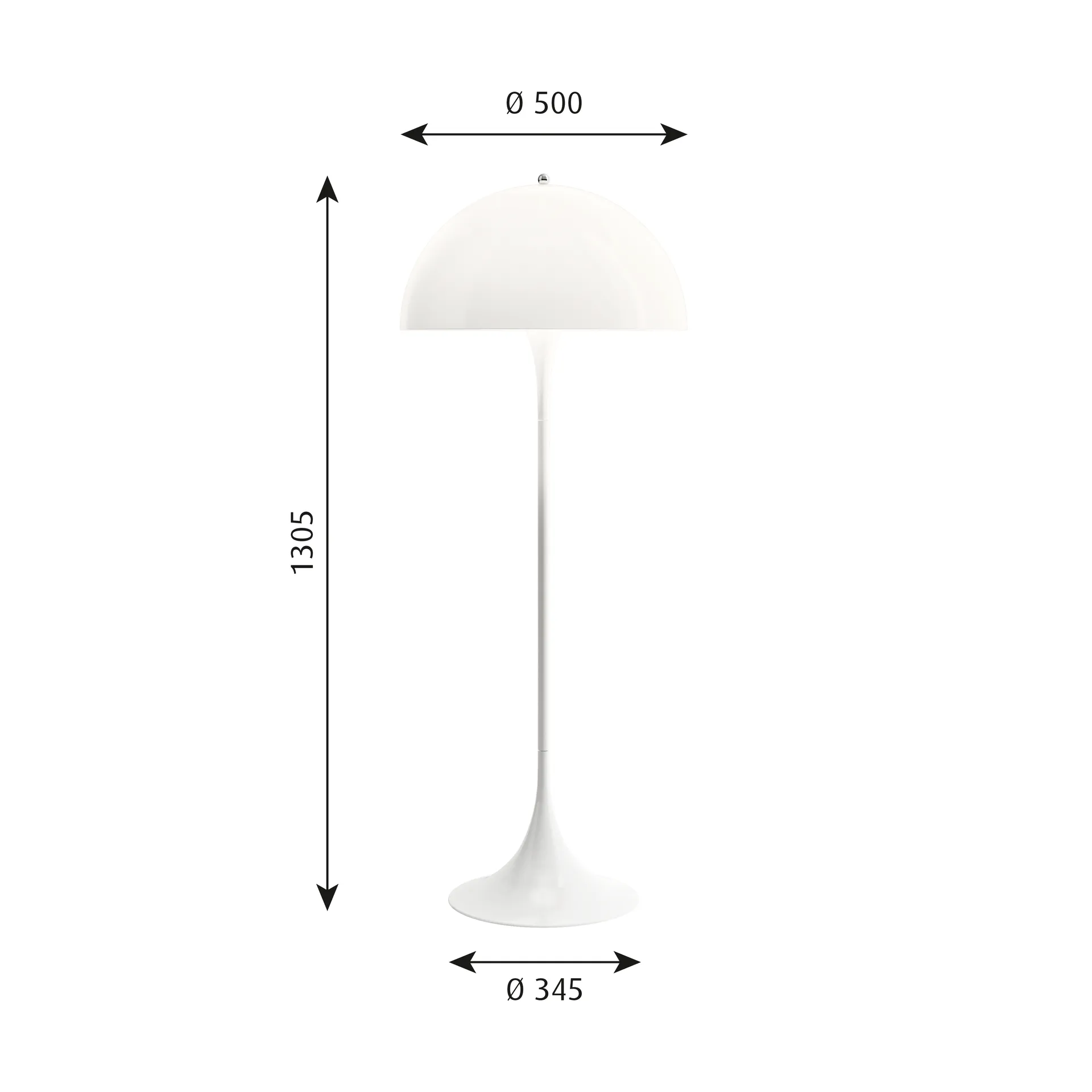 Panthella 500 επιδαπέδια λάμπα, V3, Opal white Louis Poulsen